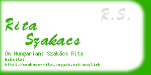 rita szakacs business card