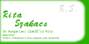 rita szakacs business card